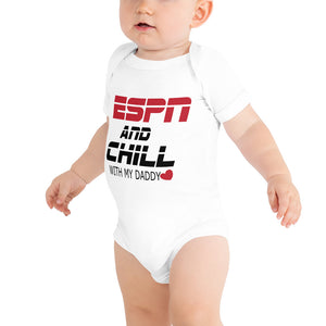 Baby short sleeve ESPN and Chill with Daddy Onesie