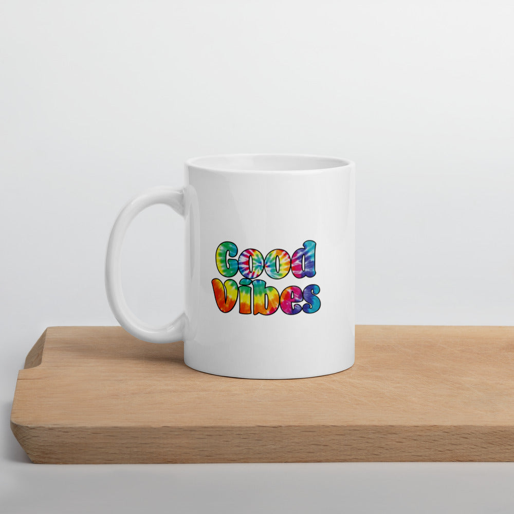 Good vibes White glossy mug