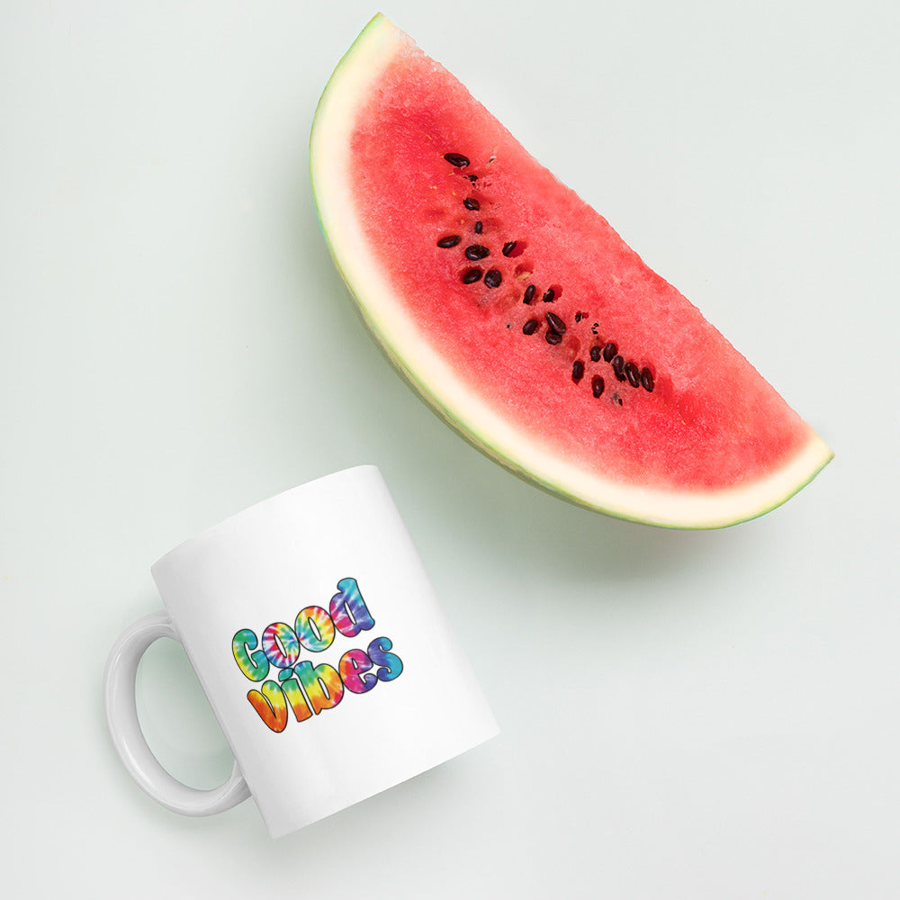 Good vibes White glossy mug